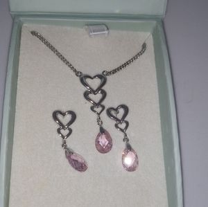 Silvertone Earring and Necklace set